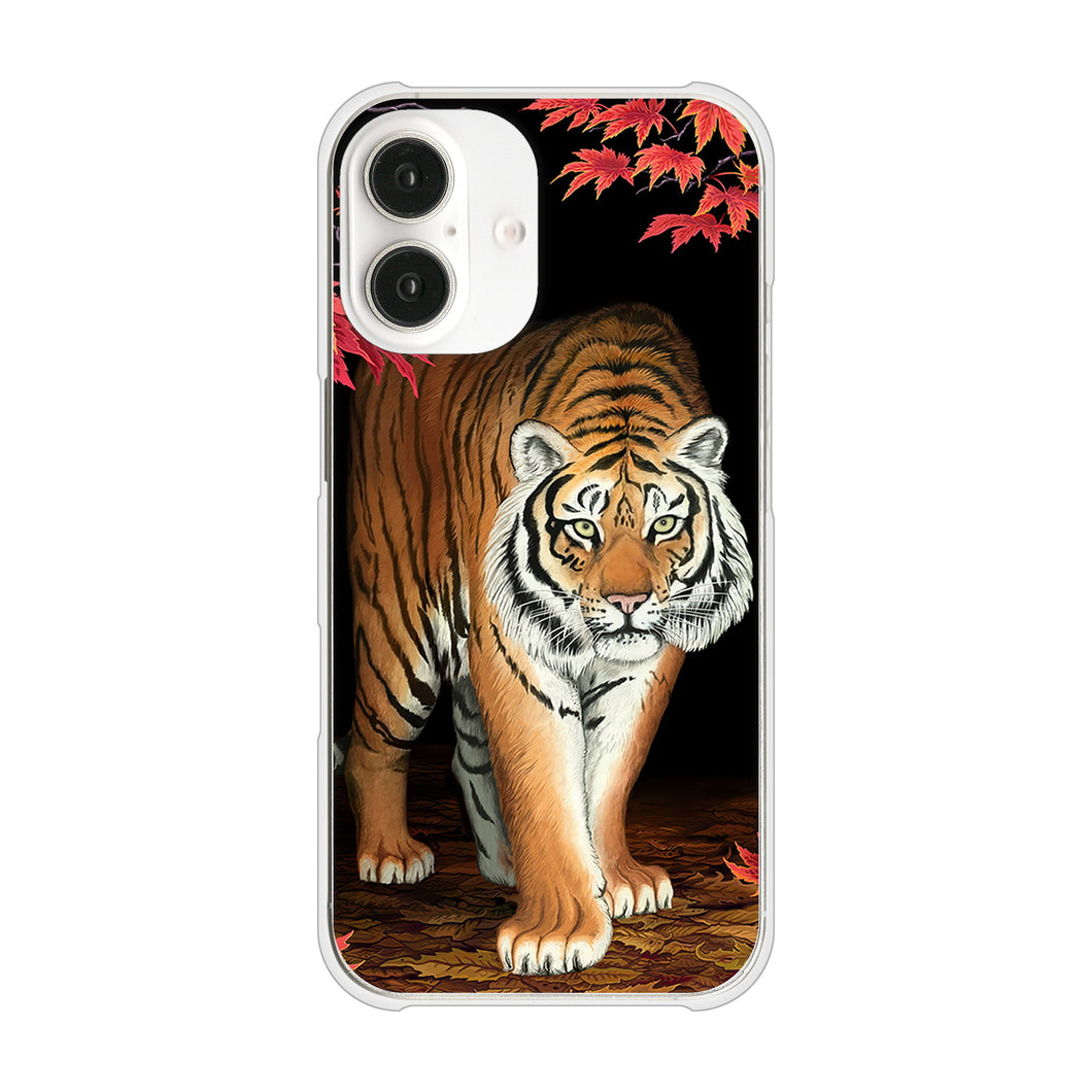 iPhone 16 177 もみじと虎 ハードケース 背面印刷