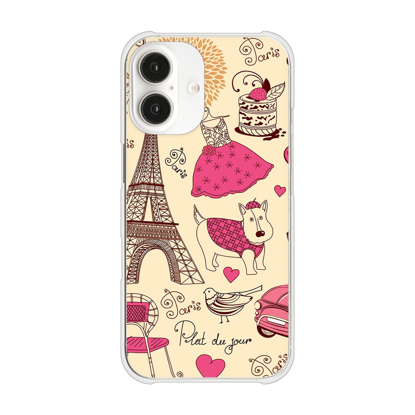 iPhone 16 LOVE フランス ハードケース 背面印刷