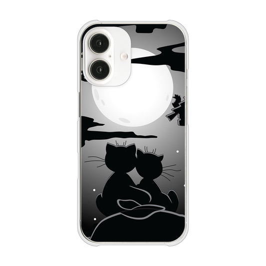iPhone16 高画質仕上げ 背面印刷 ハードケース夜とネコ