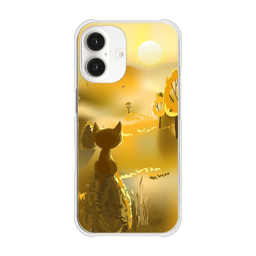iPhone 16 400 たそがれの猫 ハードケース 背面印刷