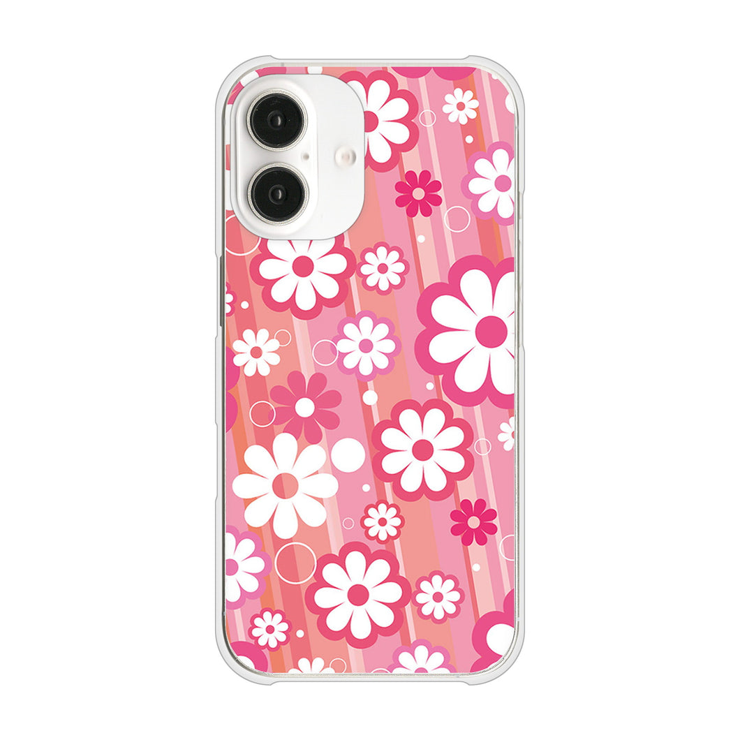 iPhone 16 751 マーガレット（ピンク系） ハードケース 背面印刷
