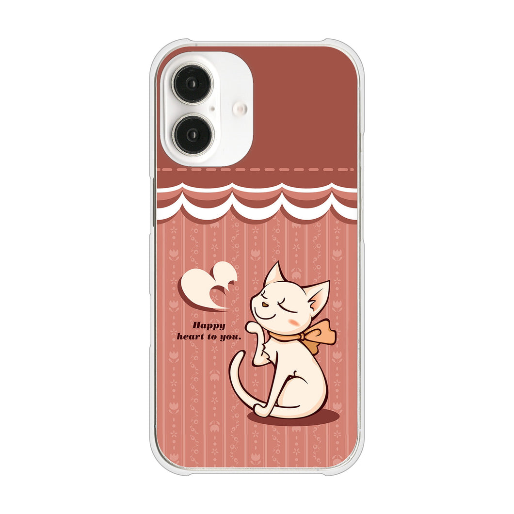 iPhone 16 1102 ネコの投げキッス ハードケース 背面印刷