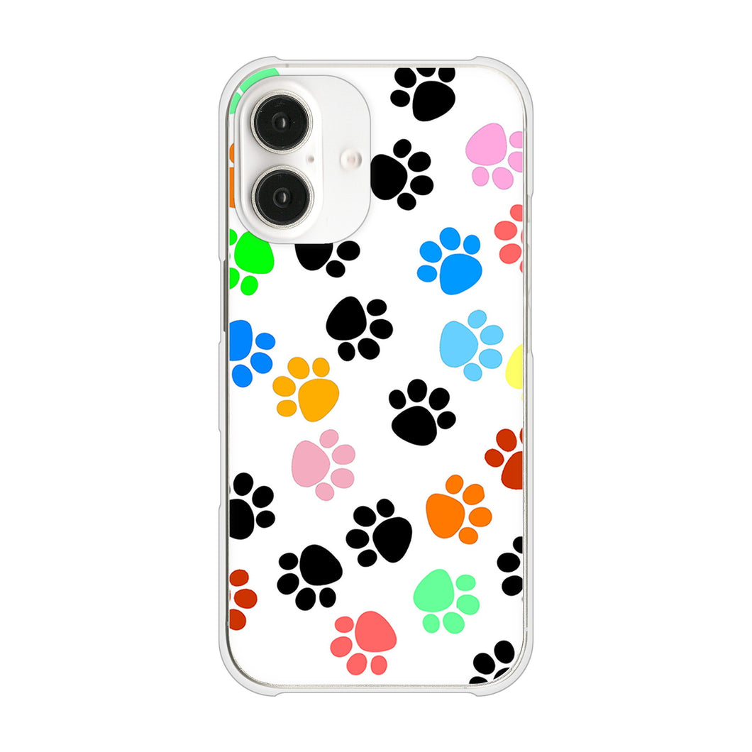 iPhone 16 1108 あしあとカラフル ハードケース 背面印刷