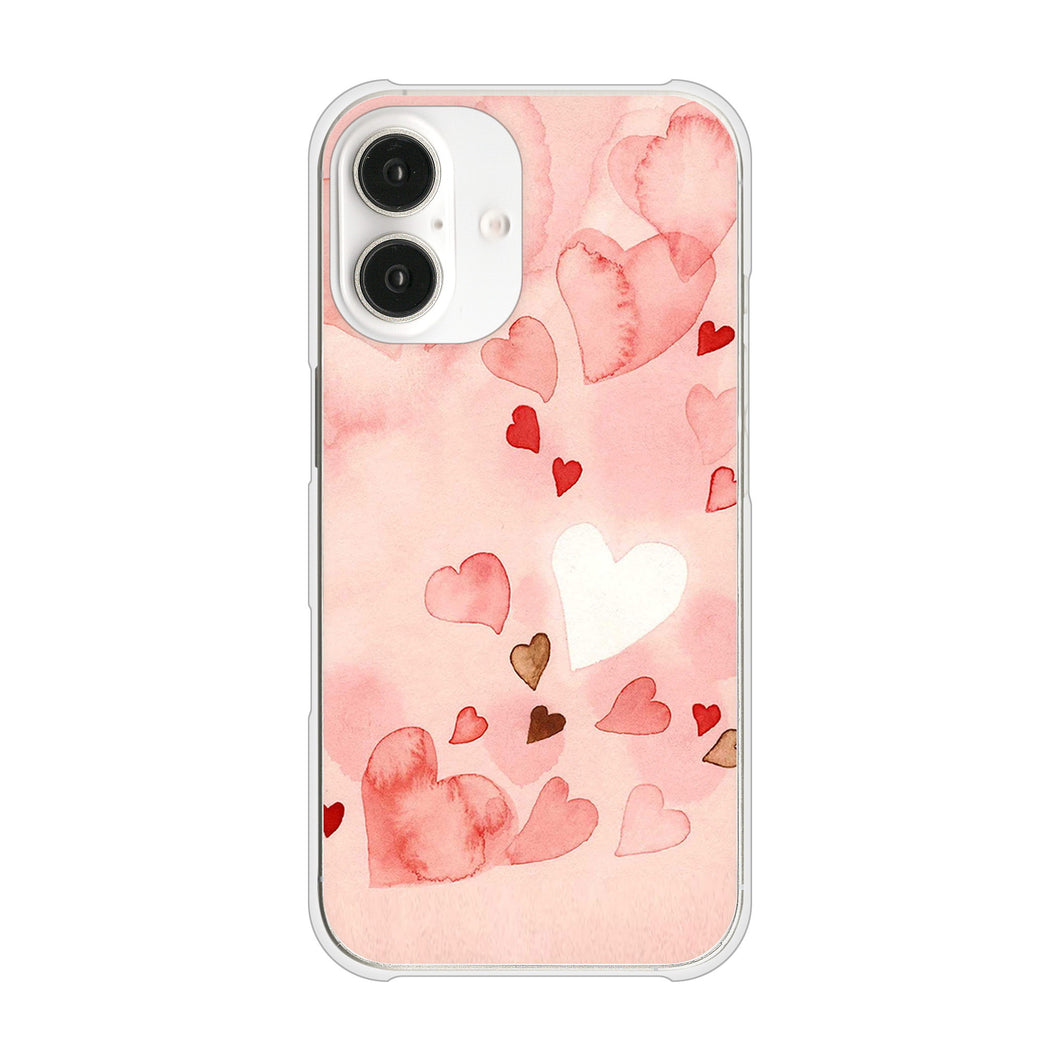 iPhone 16 1125 ハートの和紙 ハードケース 背面印刷