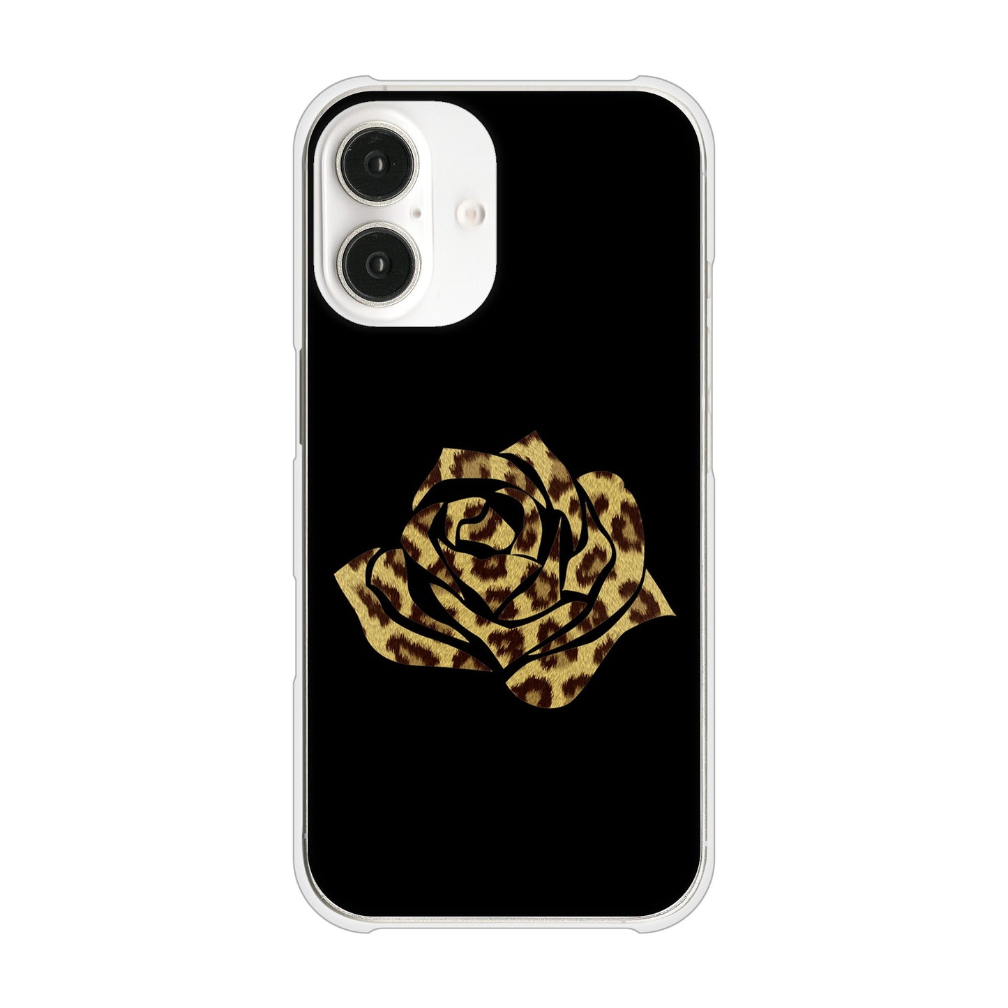 iPhone 16 1184 ヒョウのバラ（茶） ハードケース 背面印刷