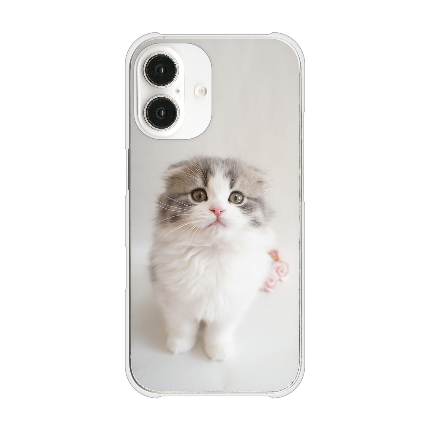 iPhone 16 VA803 まっていますネコ ハードケース 背面印刷
