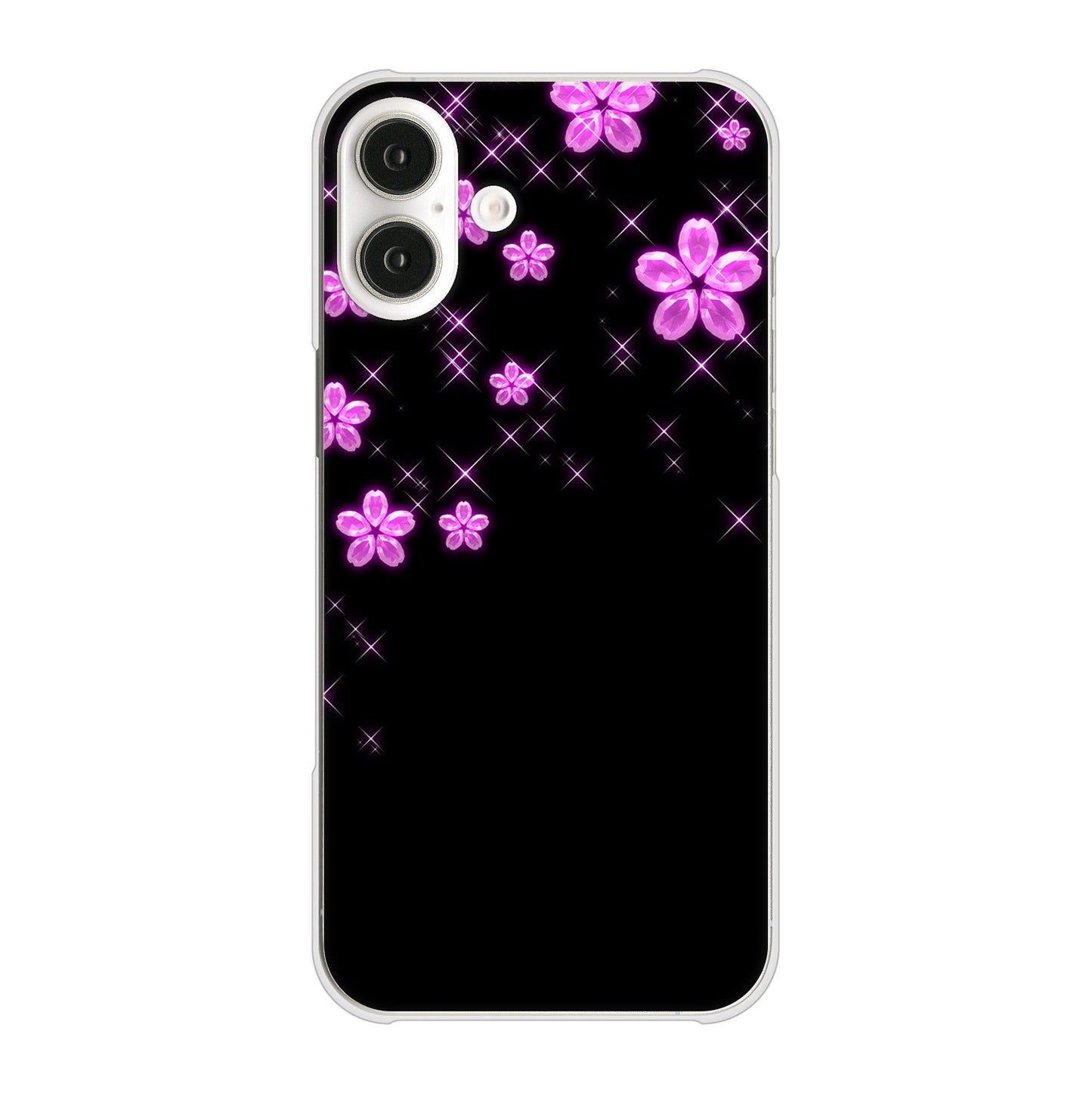 iPhone 16 Plus 019 桜クリスタル ハードケース 背面印刷