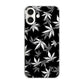 iPhone 16 Plus 064 モノトーン大麻ブラック ハードケース 背面印刷
