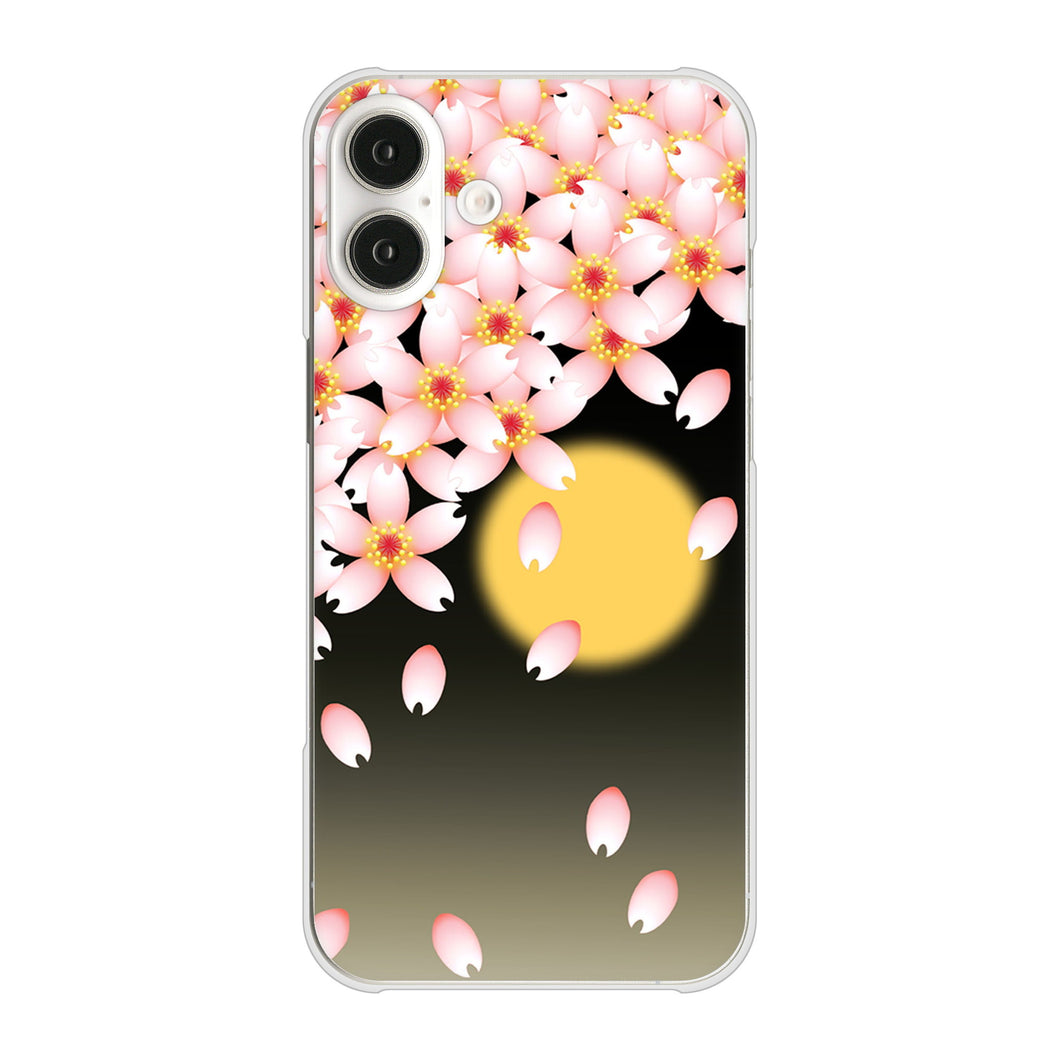 iPhone 16 Plus 136 満月と夜桜 ハードケース 背面印刷