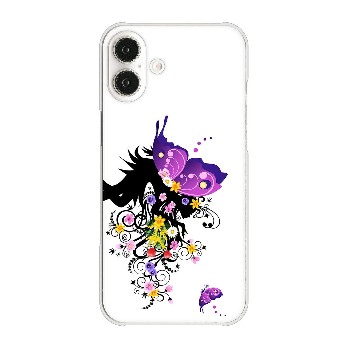 iPhone 16 Plus バタフライ ハードケース 背面印刷
