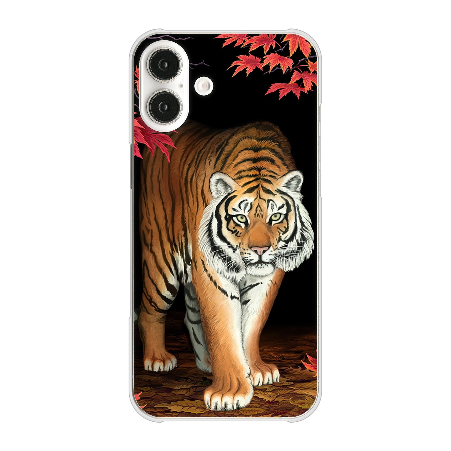 iPhone 16 Plus 177 もみじと虎 ハードケース 背面印刷