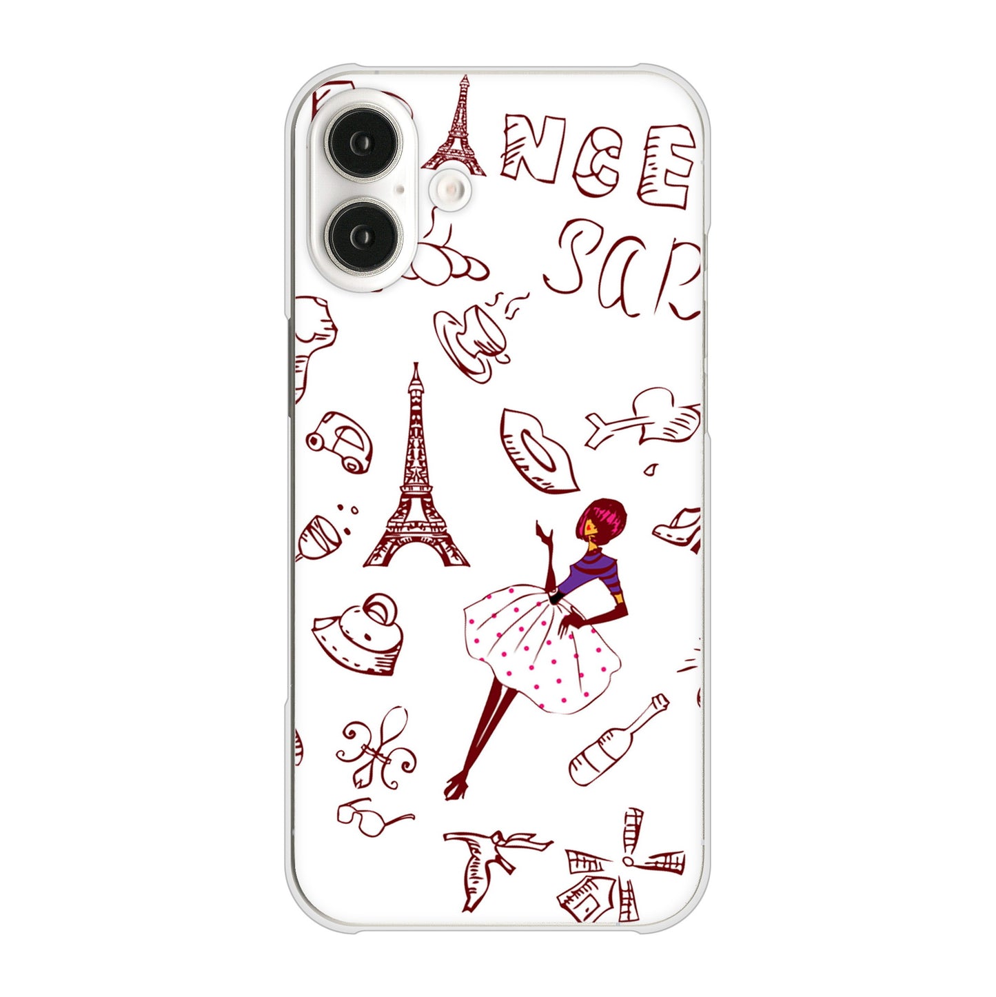 iPhone 16 Plus LOVE フランス ハードケース 背面印刷
