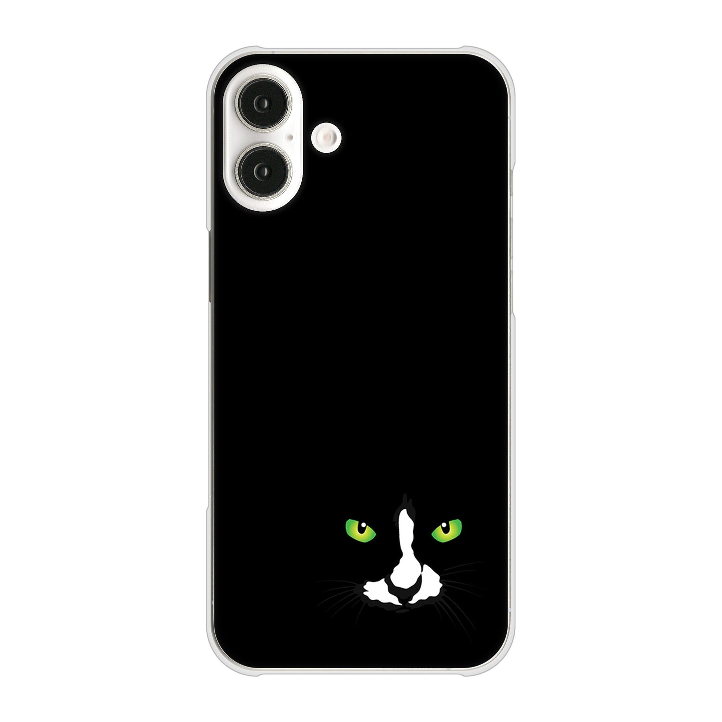 iPhone 16 Plus 398 黒ネコ ハードケース 背面印刷