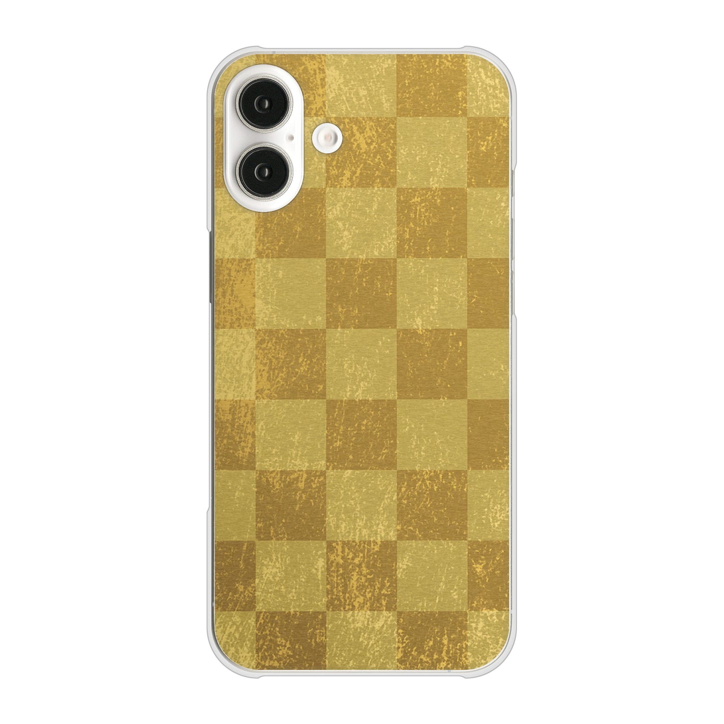 iPhone 16 Plus 619 市松模様-金（骨董風に傷んだイメージ） ハードケース 背面印刷