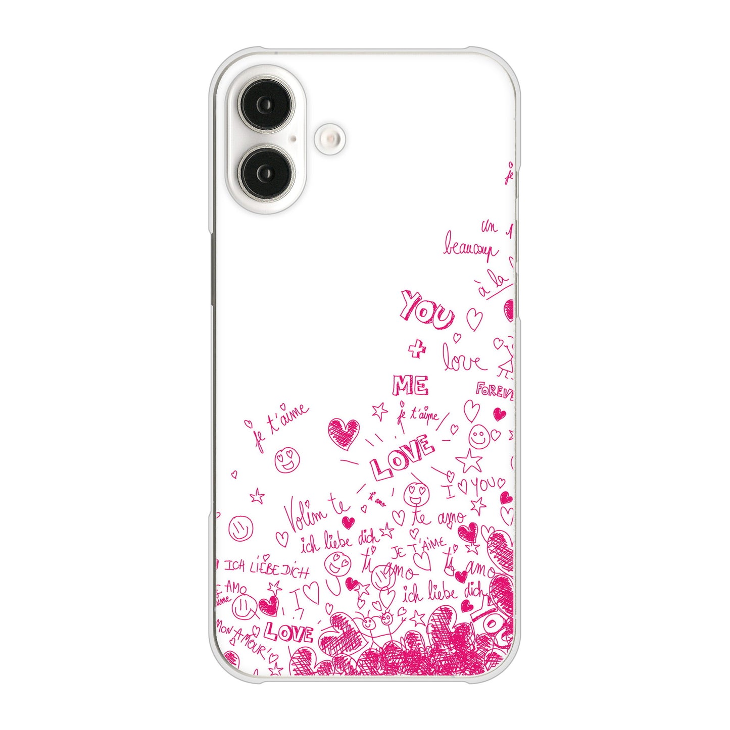 iPhone 16 Plus プリティハート ハードケース 背面印刷