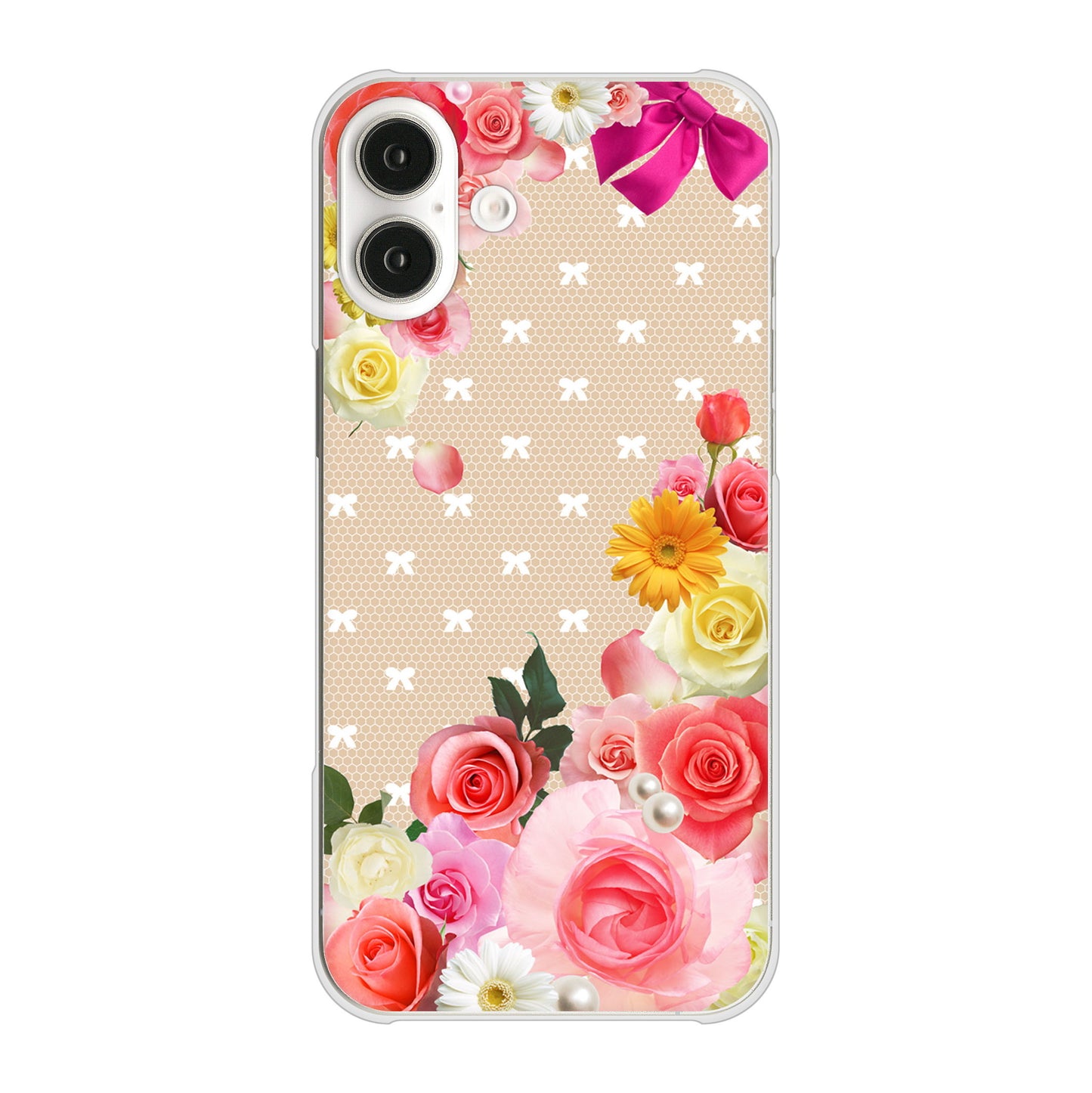 iPhone 16 Plus ロマンチックなバラ ハードケース 背面印刷