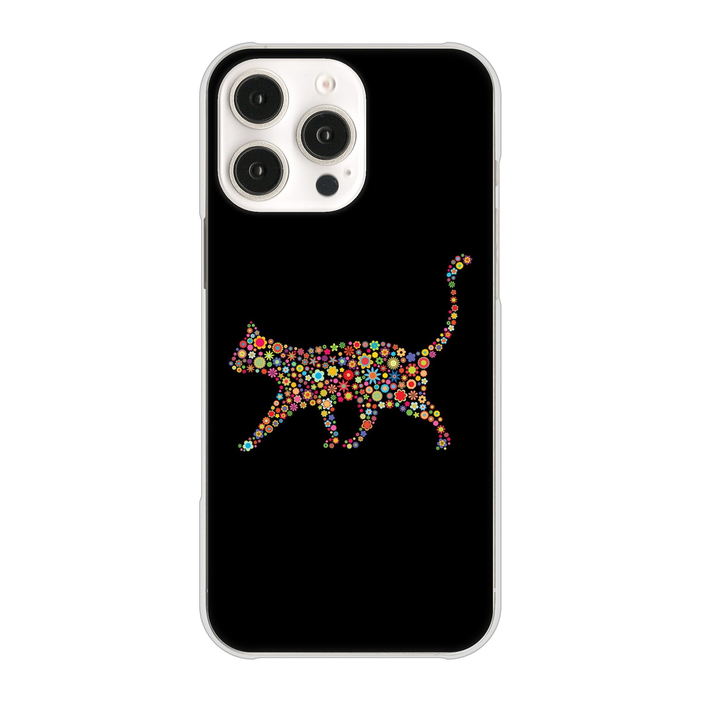 iPhone 16 Pro Max 406 カラフルキャット ハードケース 背面印刷