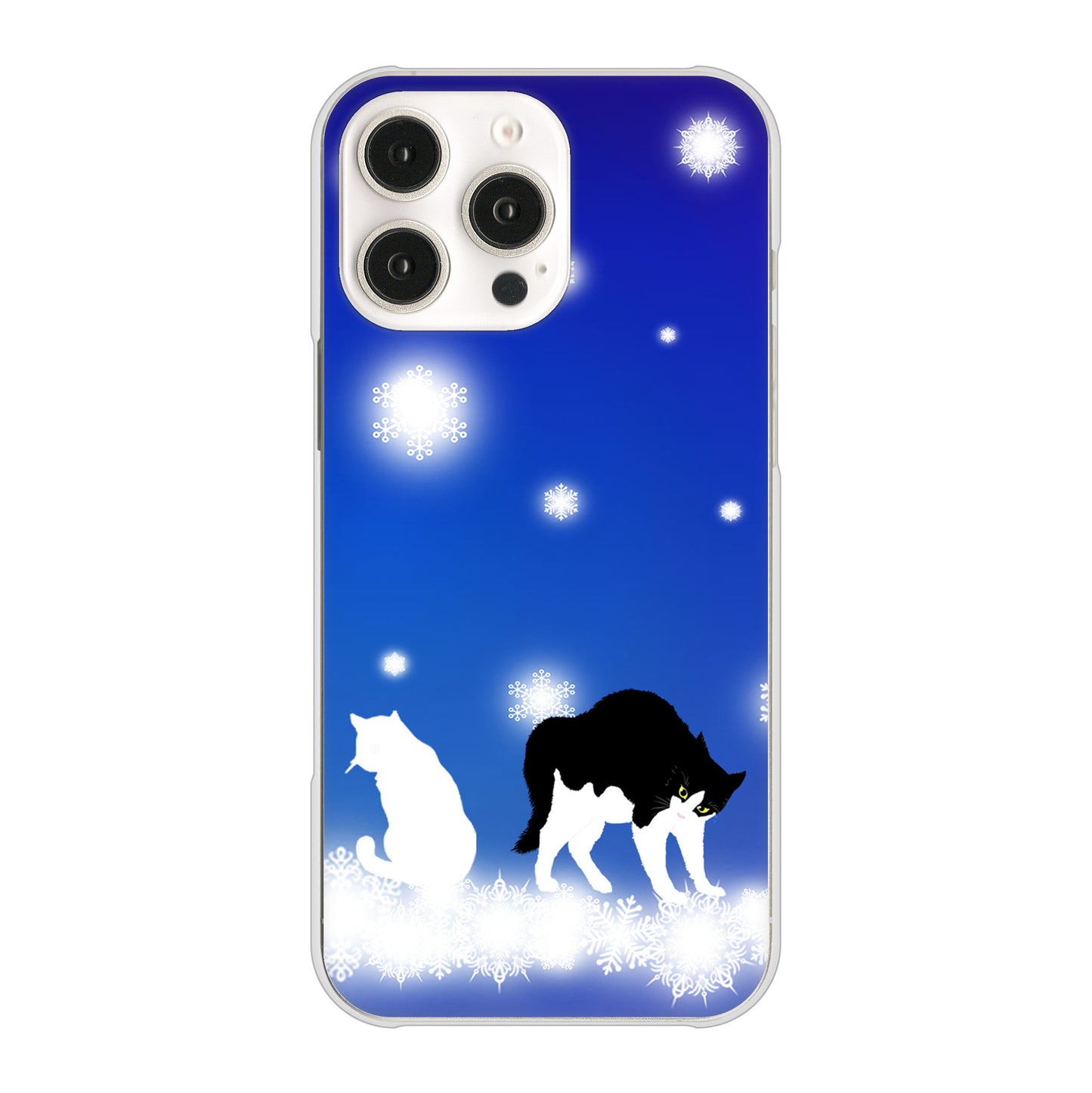 iPhone 16 Pro Max YJ335 雪の結晶 はちわれ ハードケース 背面印刷