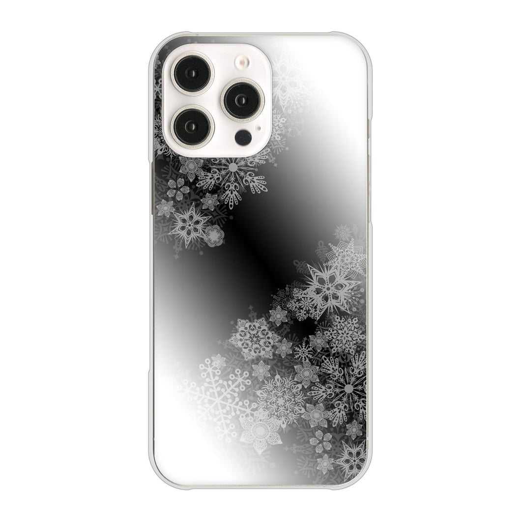iPhone 16 Pro Max YJ340 モノトーン 雪の結晶 ハードケース 背面印刷