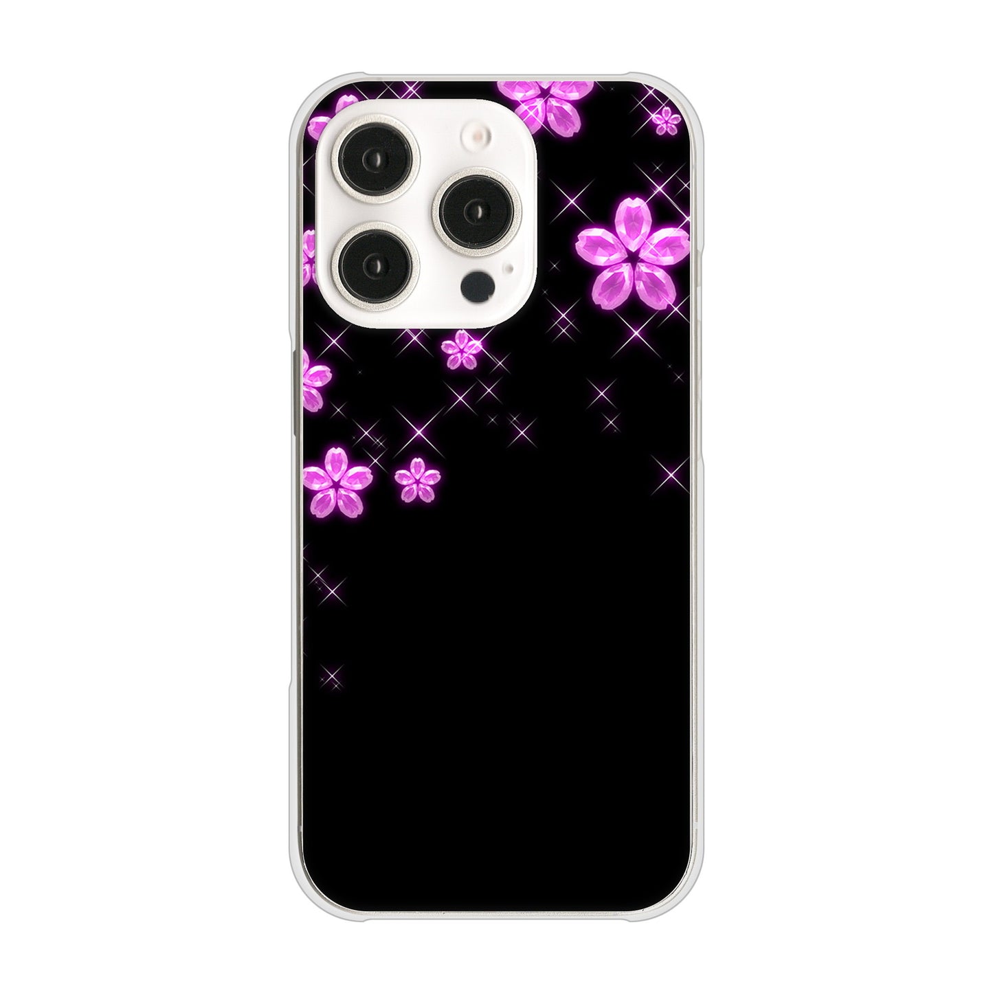 iPhone 16 Pro 019 桜クリスタル ハードケース 背面印刷