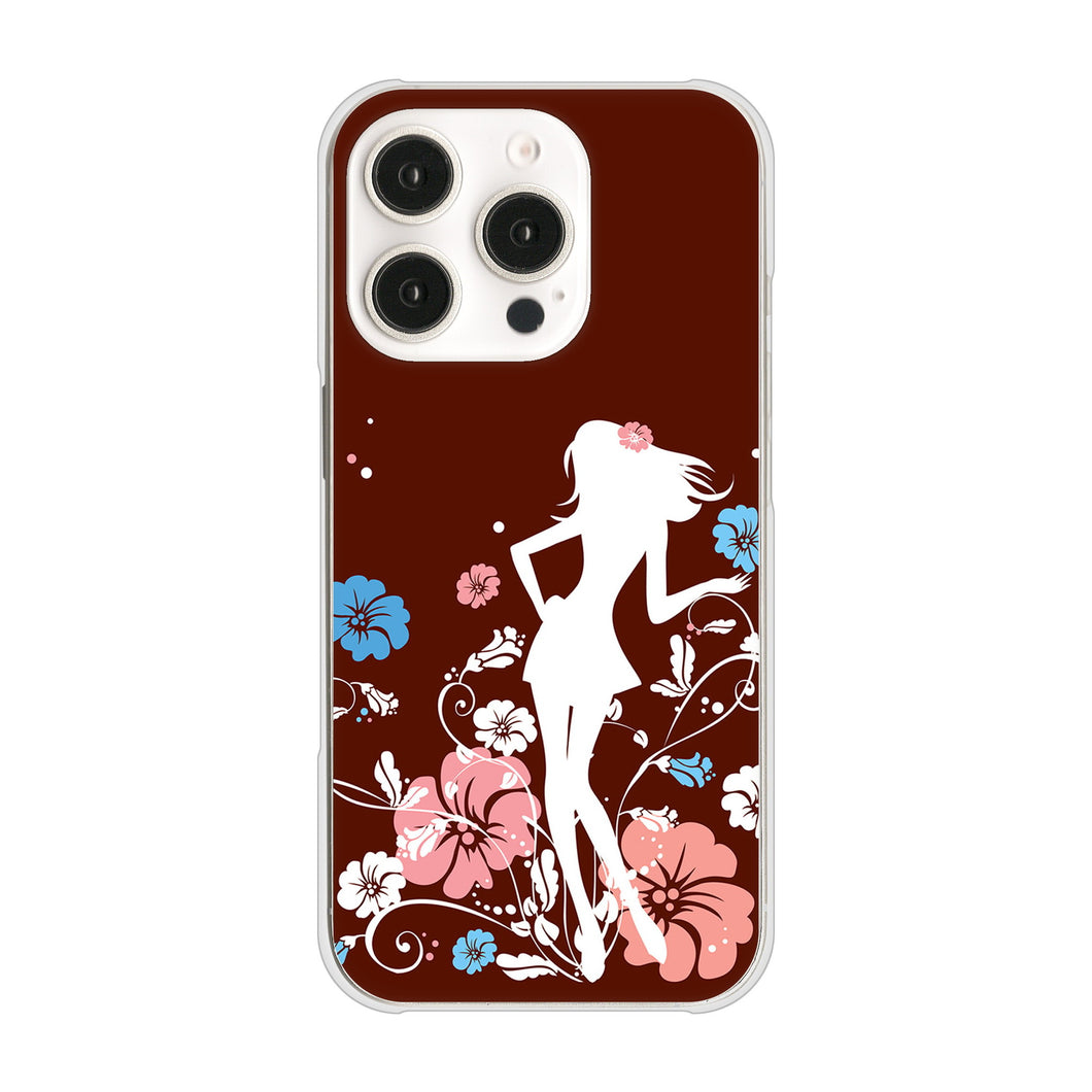 iPhone 16 Pro 110 ハイビスカスと少女 ハードケース 背面印刷