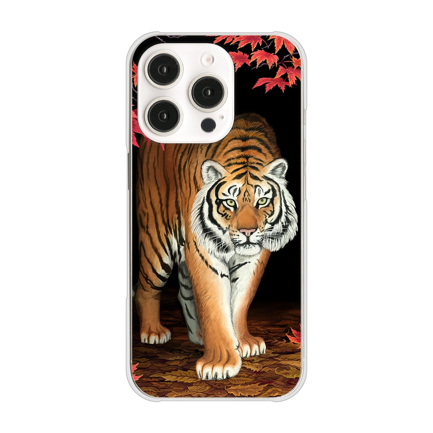 iPhone 16 Pro 177 もみじと虎 ハードケース 背面印刷