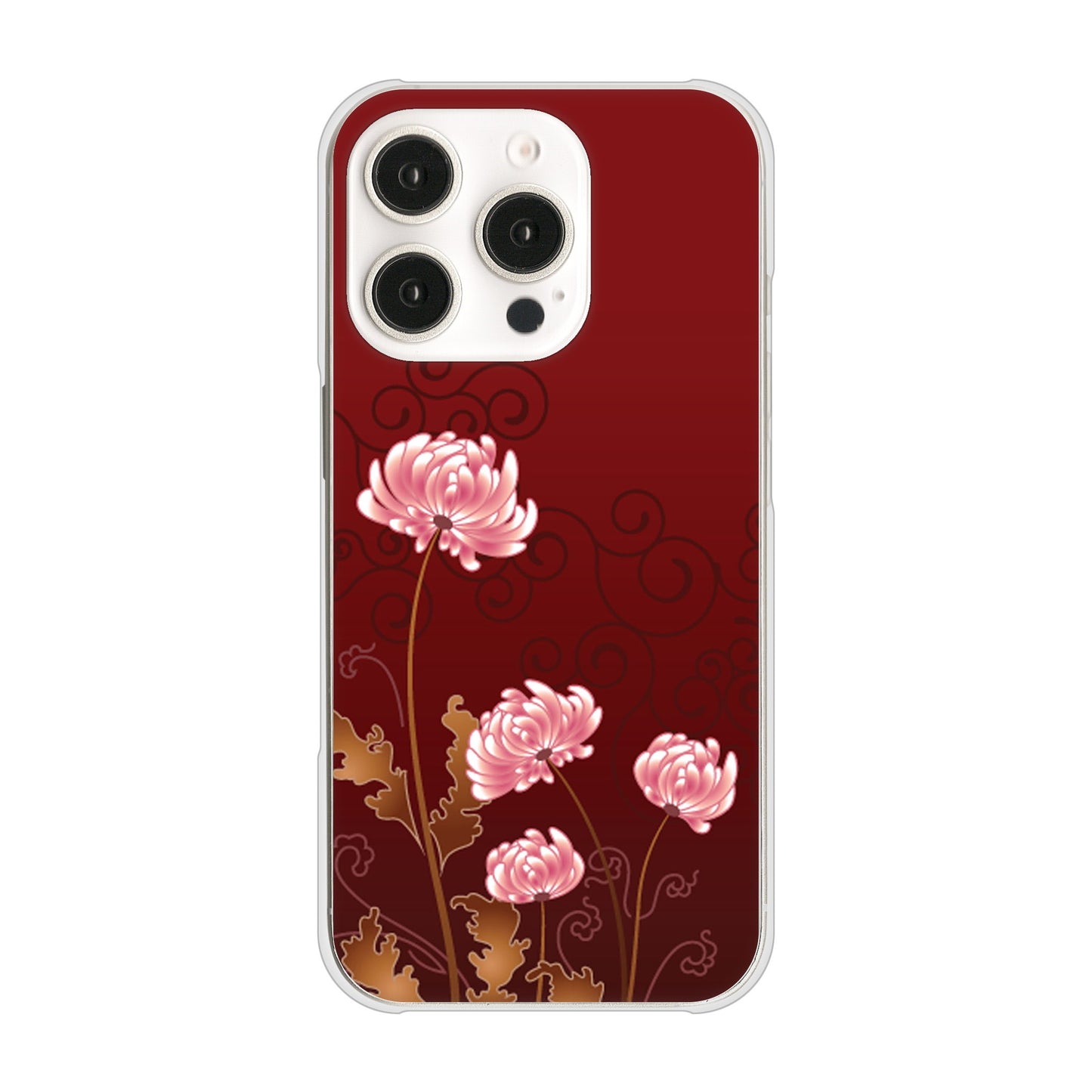 iPhone 16 Pro 375 優美な菊 ハードケース 背面印刷