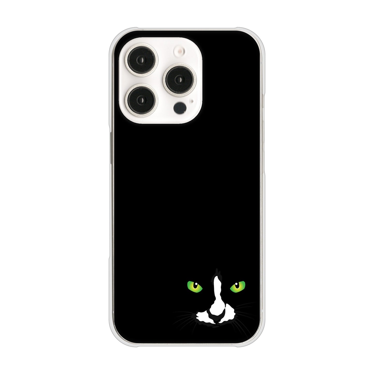 iPhone 16 Pro 398 黒ネコ ハードケース 背面印刷