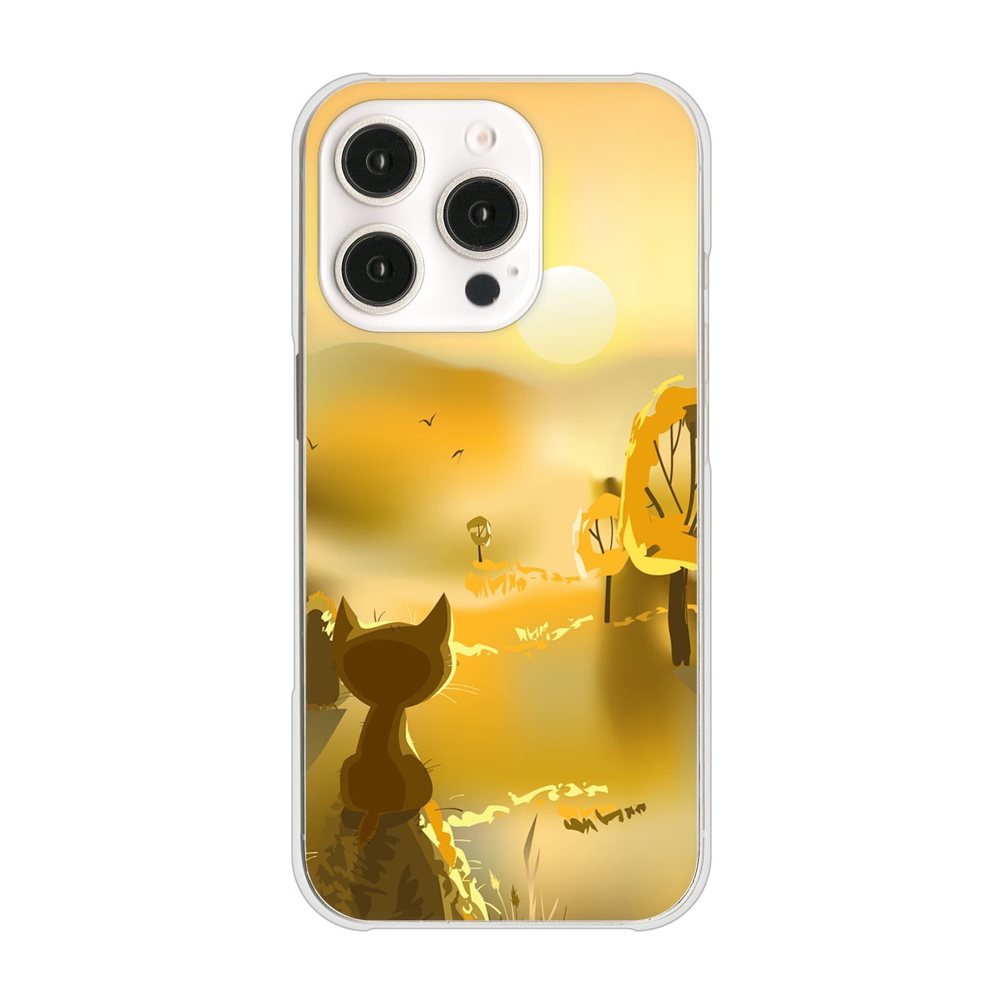 iPhone 16 Pro 400 たそがれの猫 ハードケース 背面印刷