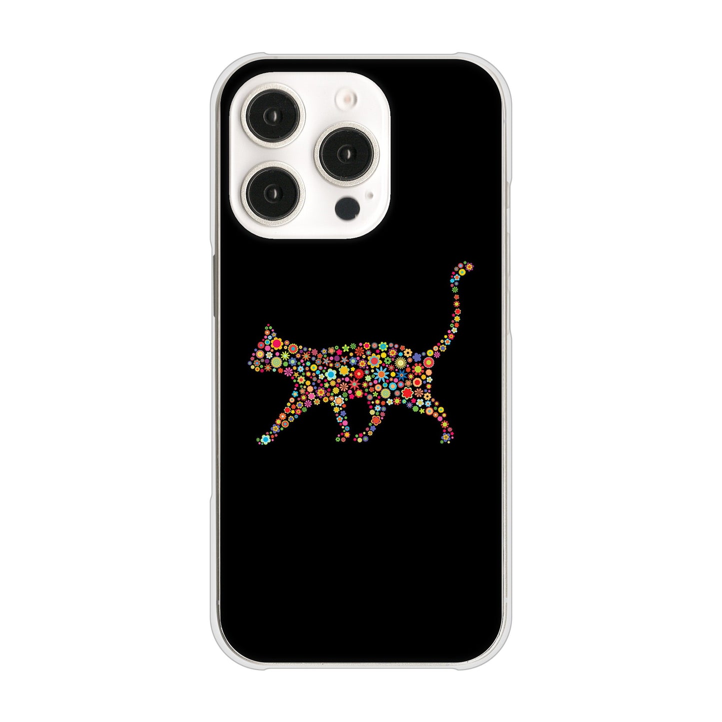 iPhone 16 Pro 406 カラフルキャット ハードケース 背面印刷