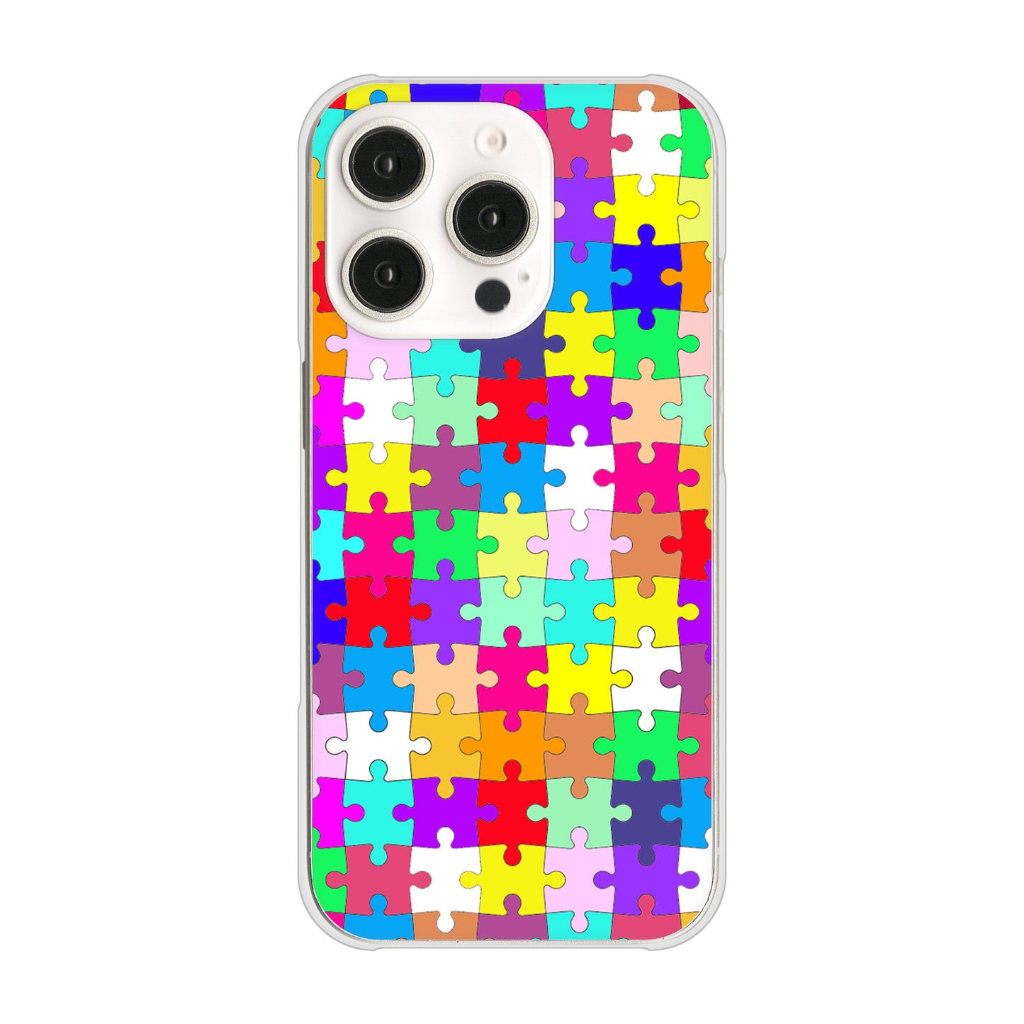 iPhone 16 Pro 727 カラフルパズル ハードケース 背面印刷