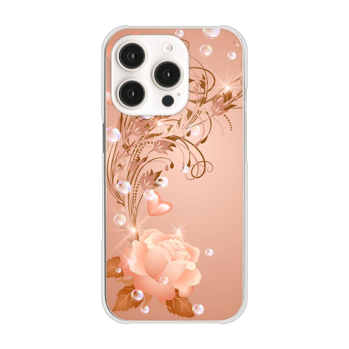 iPhone 16 Pro ロマンチックなバラ ハードケース 背面印刷