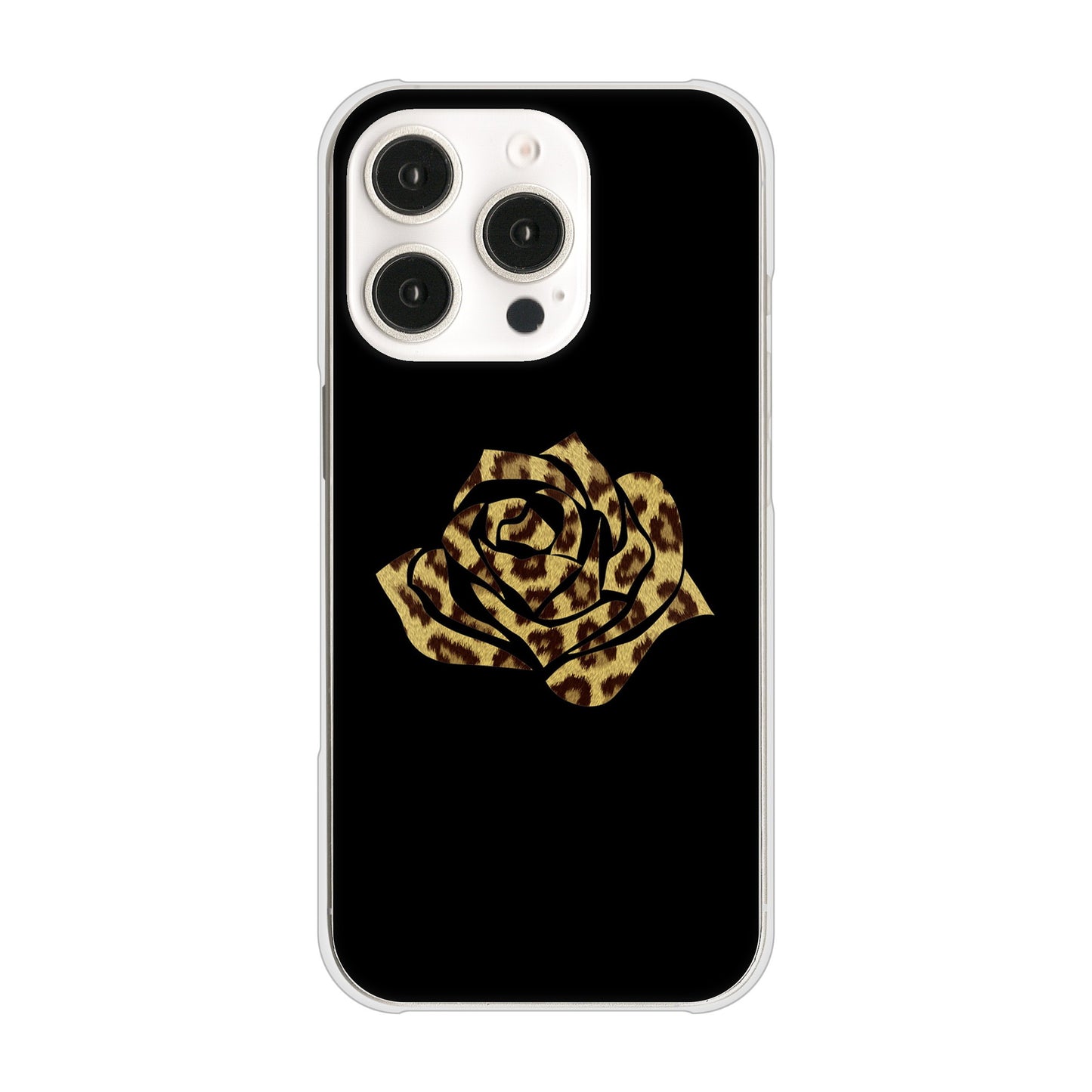 iPhone 16 Pro 1184 ヒョウのバラ（茶） ハードケース 背面印刷
