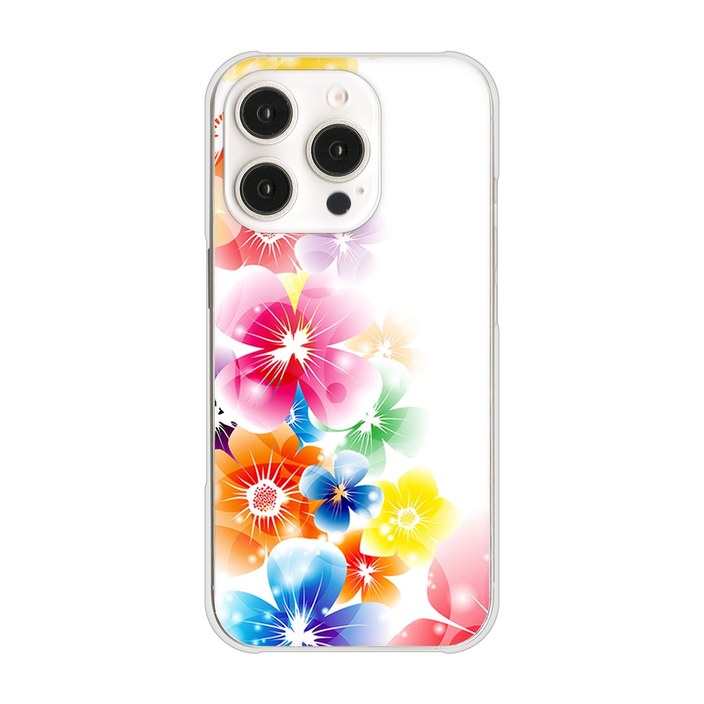iPhone 16 Pro 1209 光と花 ハードケース 背面印刷