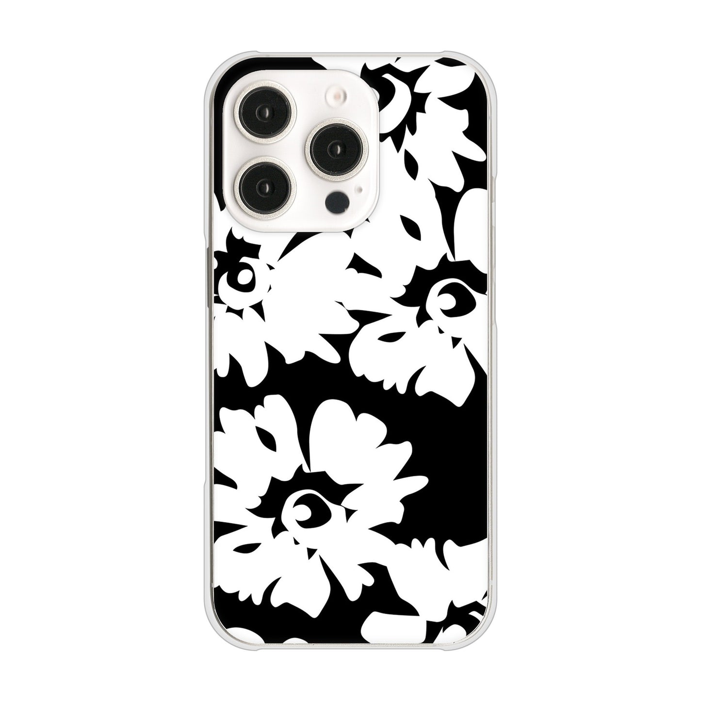 iPhone 16 Pro 1215 モダンフラワー ハードケース 背面印刷