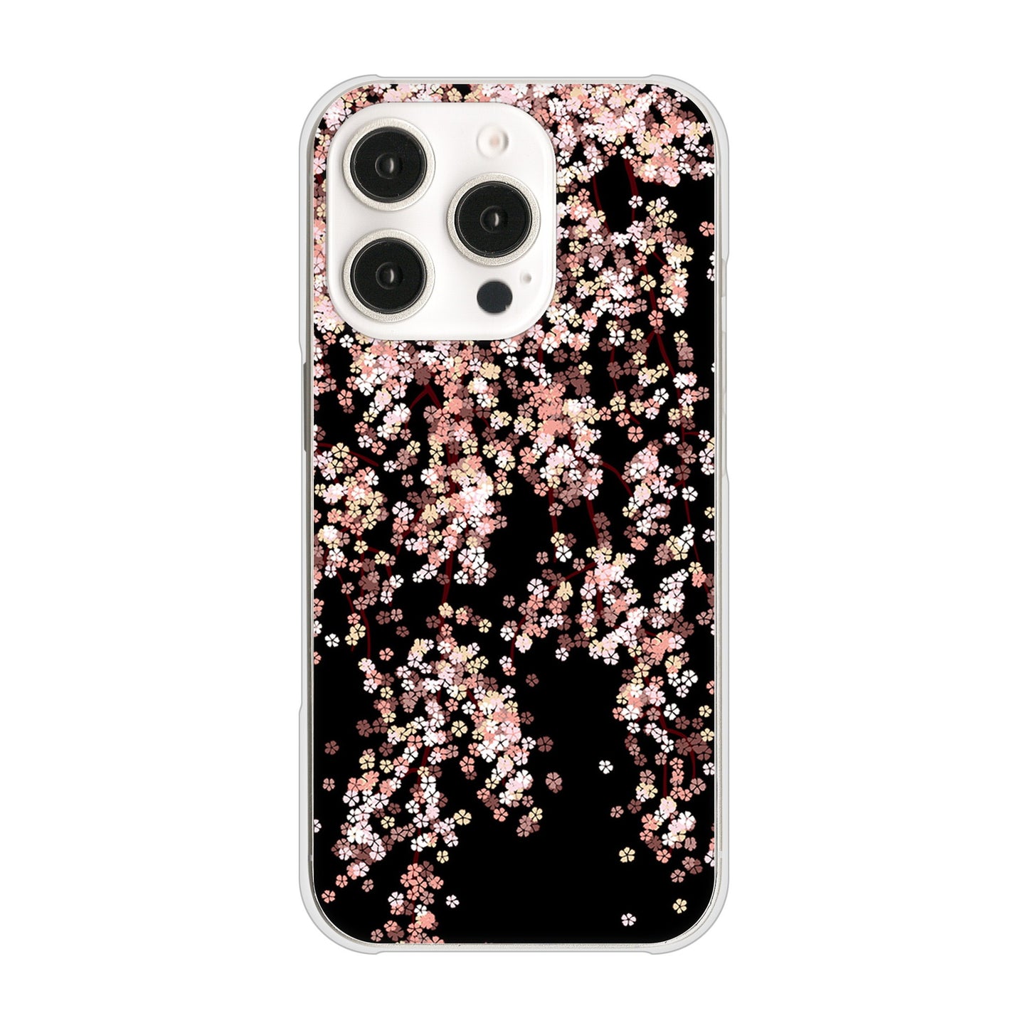 iPhone 16 Pro 1244 しだれ桜 ハードケース 背面印刷
