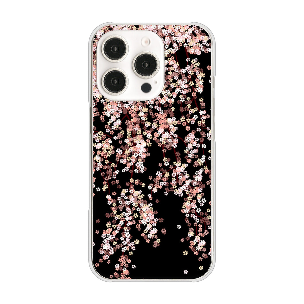 iPhone 16 Pro 1244 しだれ桜 ハードケース 背面印刷