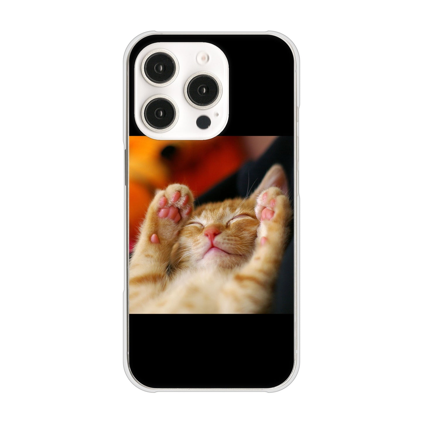 iPhone 16 Pro VA804 爆睡するネコ ハードケース 背面印刷