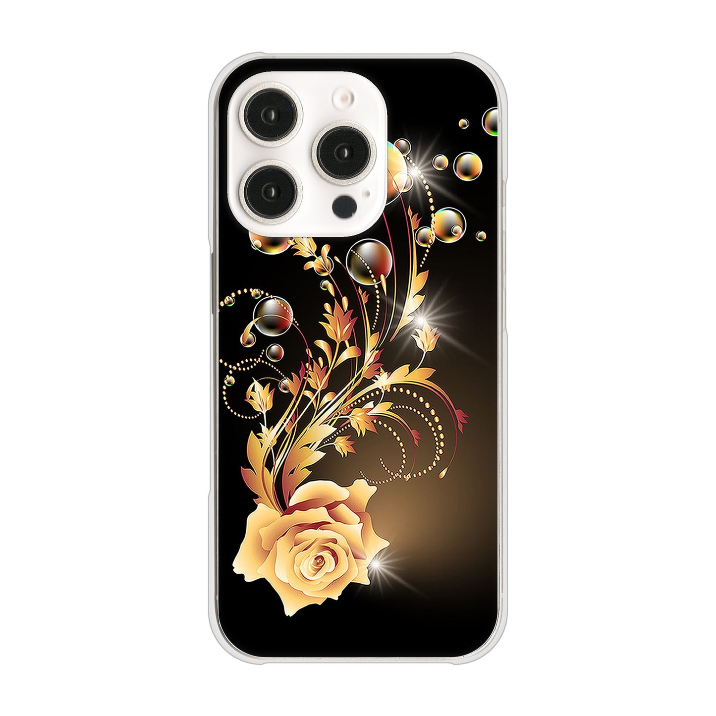 iPhone 16 Pro ロマンチックなバラ ハードケース 背面印刷