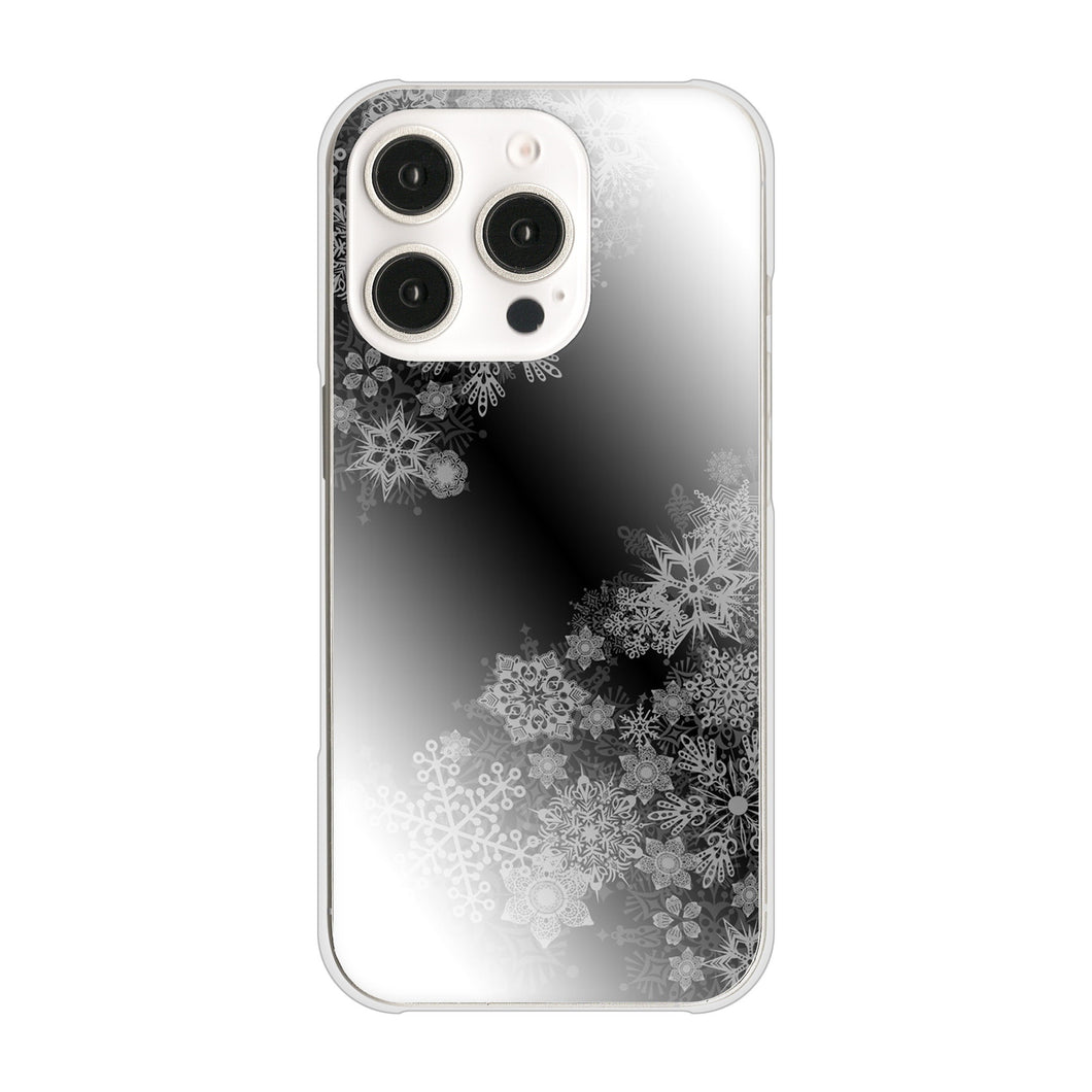 iPhone 16 Pro YJ340 モノトーン 雪の結晶 ハードケース 背面印刷