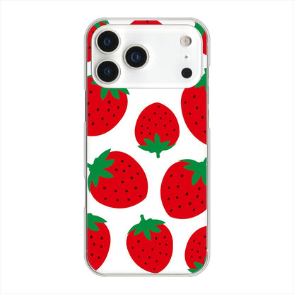 iPhone 18 Pro Max 高画質仕上げ 背面印刷 ハードケース大きいイチゴ模様