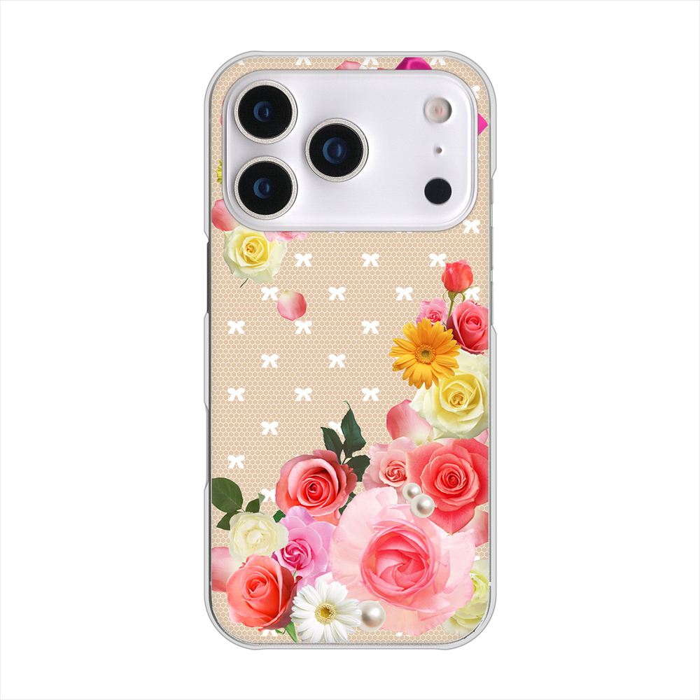 iPhone 18 Pro 高画質仕上げ 背面印刷 ハードケースロマンチックなバラ