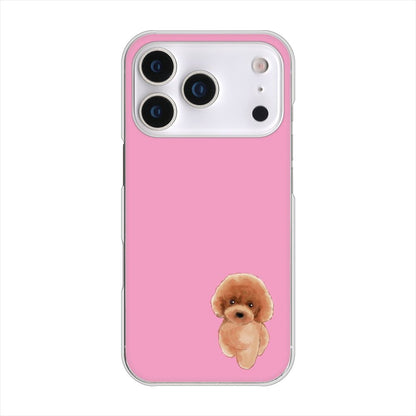 iPhone 18 Pro 高画質仕上げ 背面印刷 ハードケーストイプードルレッド