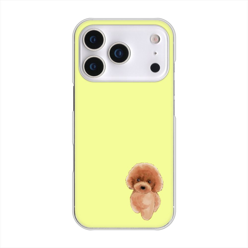 iPhone 18 Pro 高画質仕上げ 背面印刷 ハードケーストイプードルレッド
