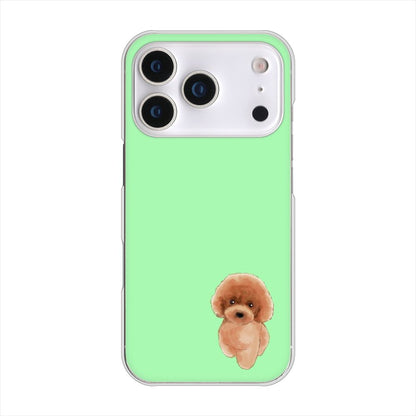 iPhone 18 Pro 高画質仕上げ 背面印刷 ハードケーストイプードルレッド