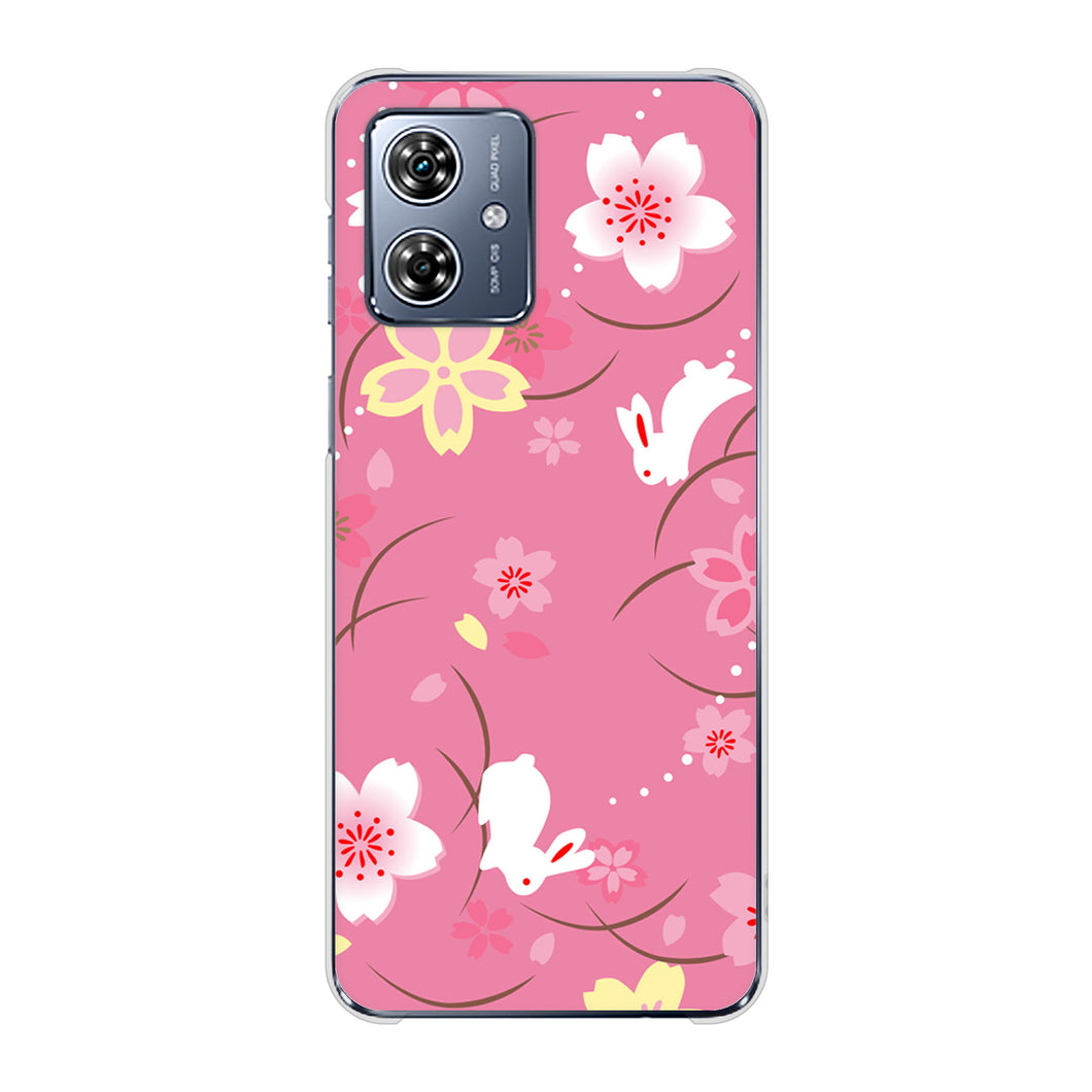 moto g64 5G 149 桜と白うさぎ ハードケース 背面印刷