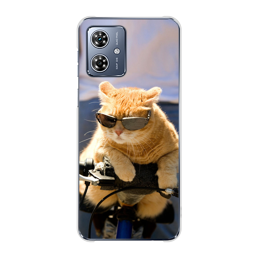 moto g64 5G 595 にゃんとサイクル ハードケース 背面印刷