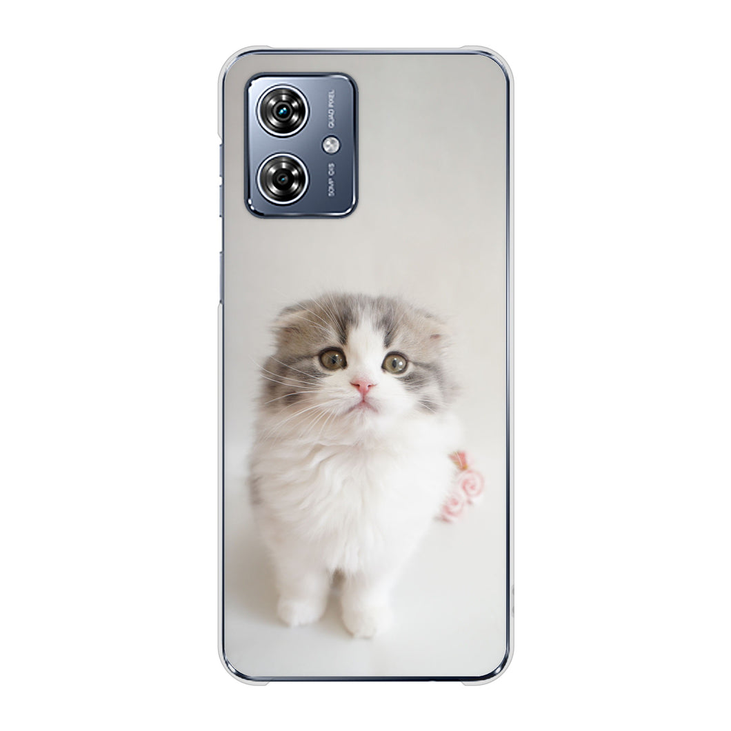 moto g64 5G VA803 まっていますネコ ハードケース 背面印刷