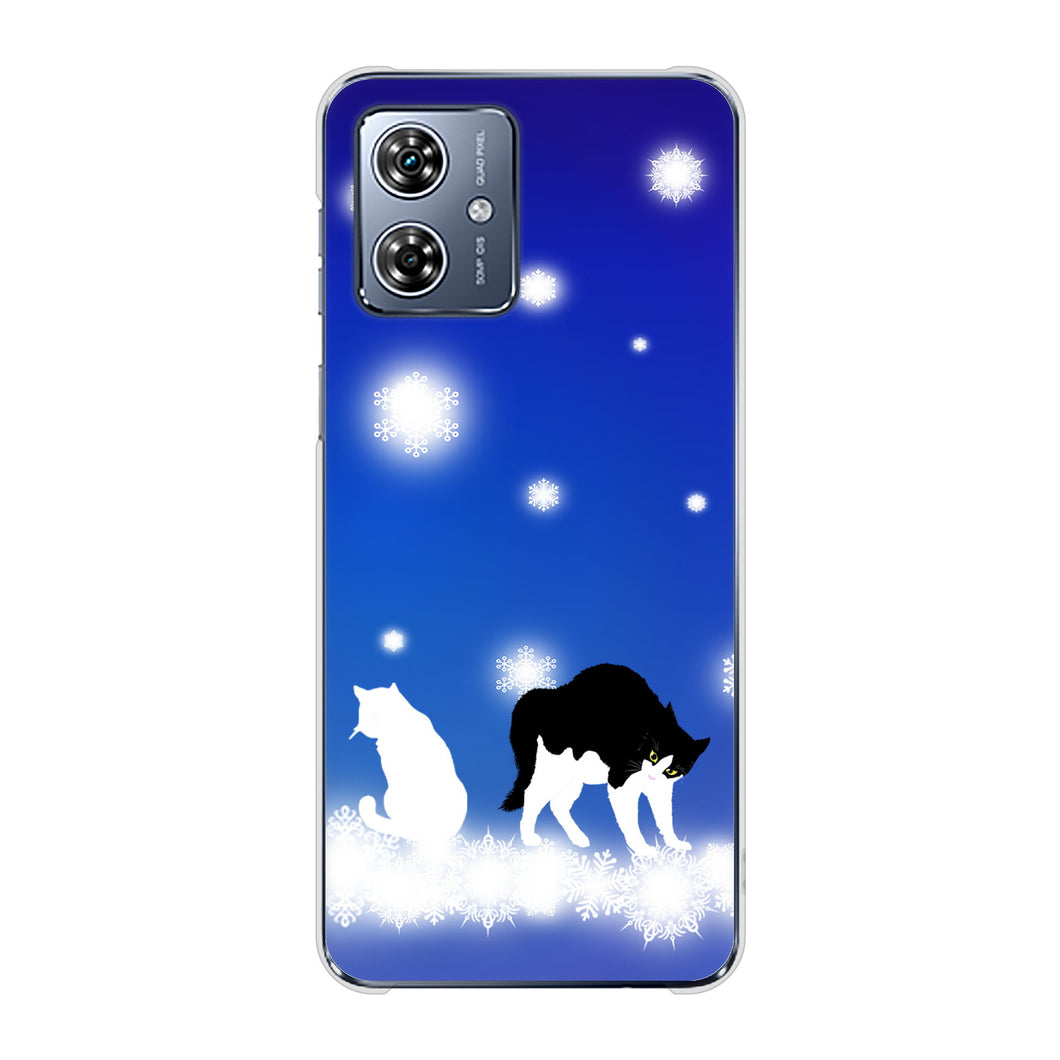 moto g64 5G YJ335 雪の結晶 はちわれ ハードケース 背面印刷