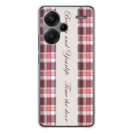 Xiaomi Redmi Note 13 Pro+ ピンクチェック ハードケース 背面印刷